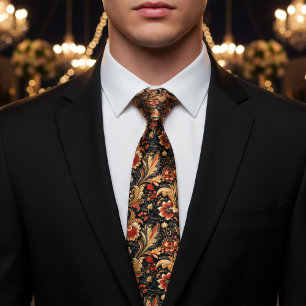 Mediaeval Vintage Floral  Art Tie