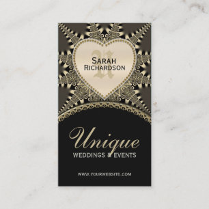 Mediaeval Vintage Gold Unique Wedding Business Card
