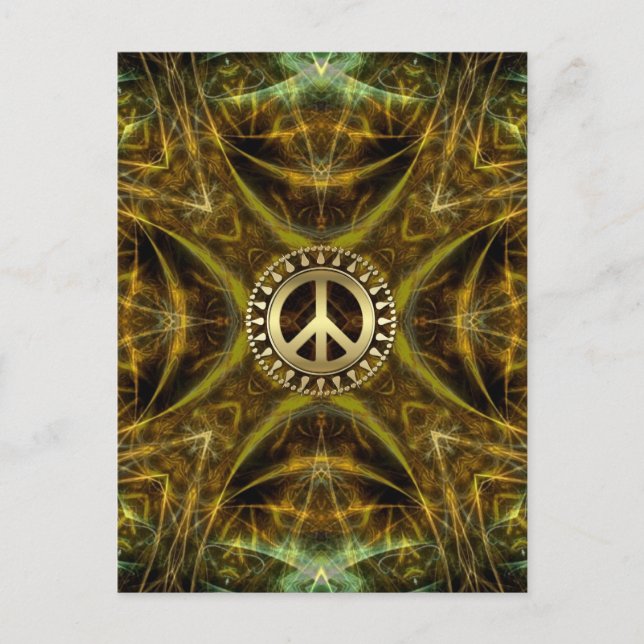 Mediaeval Visions Golden Peace Symbol Postcard (Front)