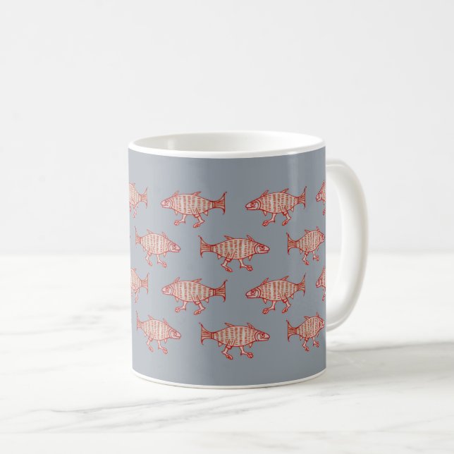 Mediaeval Walking Fish Coffee Mug (Front Right)