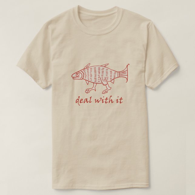 Mediaeval Walking Fish T-Shirt (Design Front)