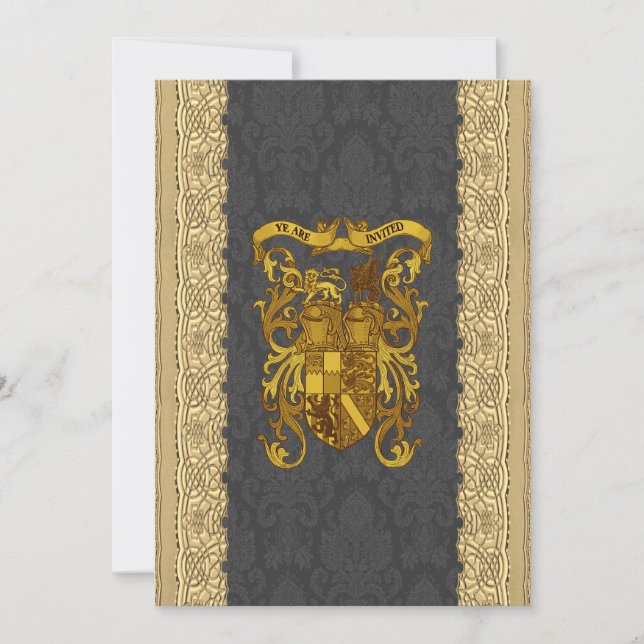 Mediaeval Wallpaper Wedding Invitations (Front)