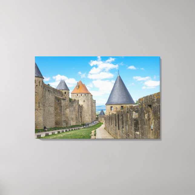 Mediaeval Walls of Carcassonne Canvas Print (Front)