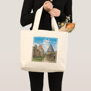Mediaeval Walls of Carcassonne Large Tote Bag