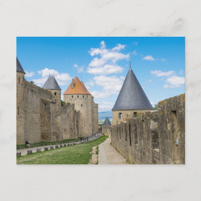 Mediaeval Walls of Carcassonne Postcard (Front)