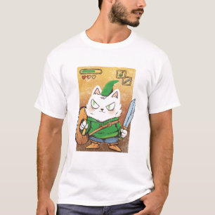 Mediaeval Warrior Cat Knight Funny Cat T-Shirt Des