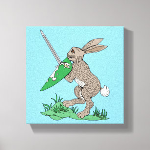 Mediaeval Warrior Rabbit Canvas Print