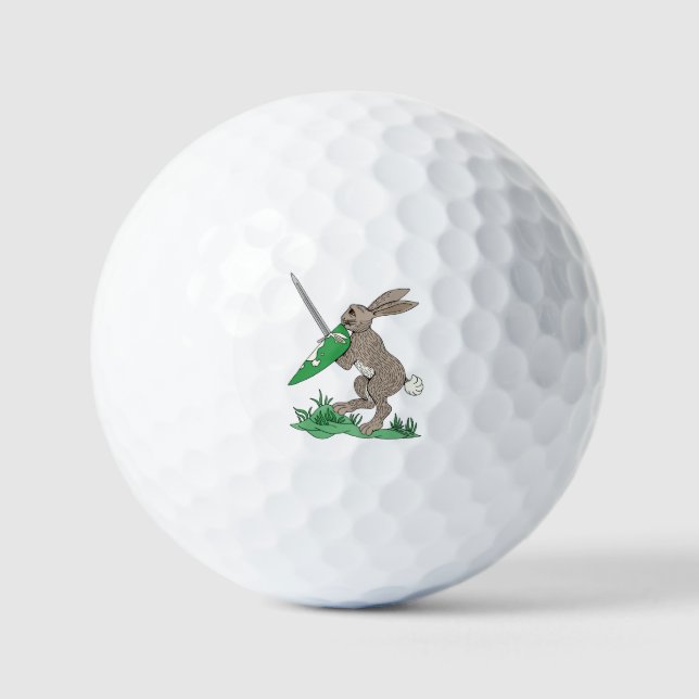Mediaeval Warrior Rabbit Golf Balls (Front)