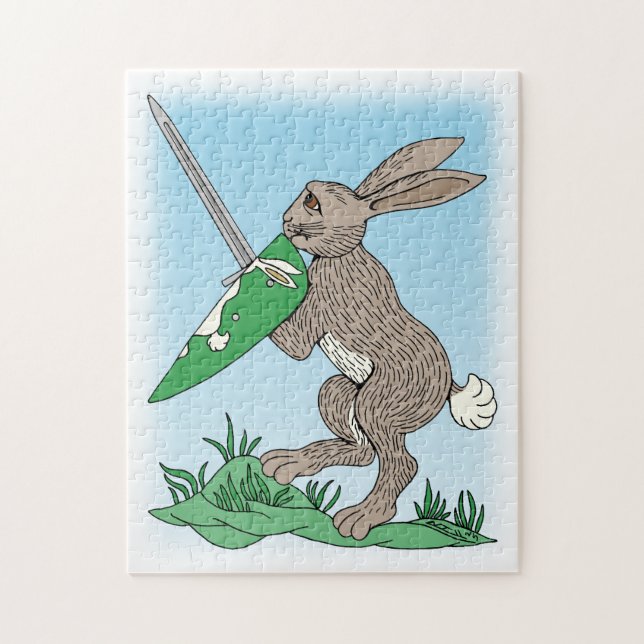 Mediaeval Warrior Rabbit Jigsaw Puzzle (Vertical)