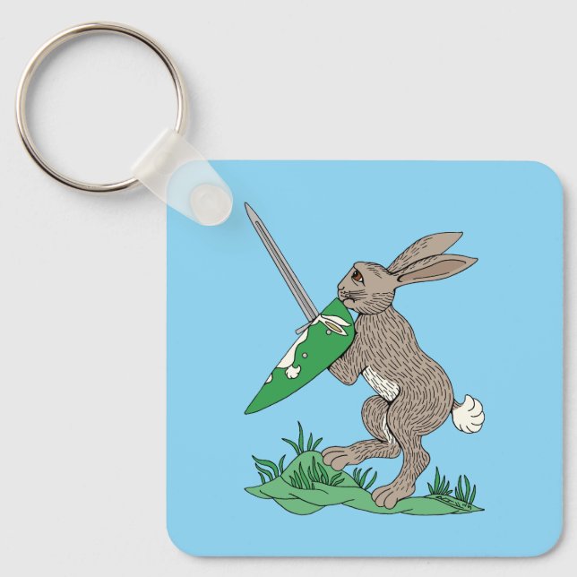 Mediaeval Warrior Rabbit Key Ring (Front)