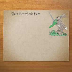 Mediaeval Warrior Rabbit Notepad