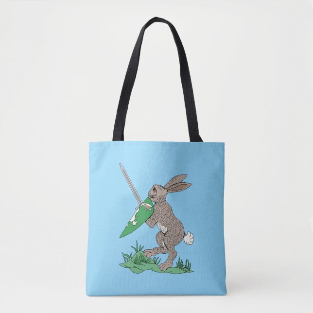 Mediaeval Warrior Rabbit Tote Bag (Front)