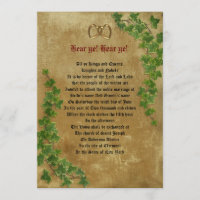 Mediaeval wedding Invitation decree template