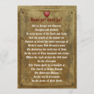 Mediaeval wedding Invitation decree template