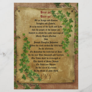 Mediaeval wedding Invitation large format