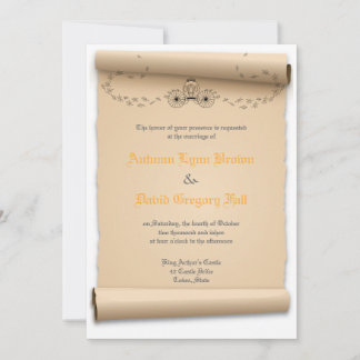 Mediaeval Wedding Invitations Pumpkin Carriage