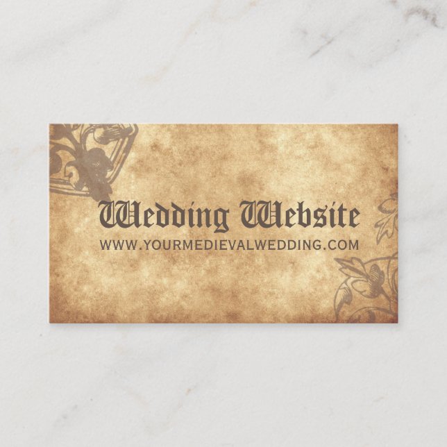 Mediaeval Wedding Website Card (Front)