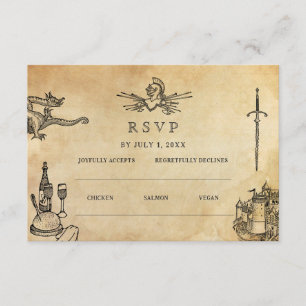 Mediaeval Wedding Wedding Website   RSVP QR Cod Enclosure Card