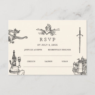 Mediaeval Wedding Wedding Website   RSVP QR Cod Enclosure Card