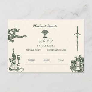 Mediaeval Wedding Wedding Website RSVP QR Cod Enclosure Card