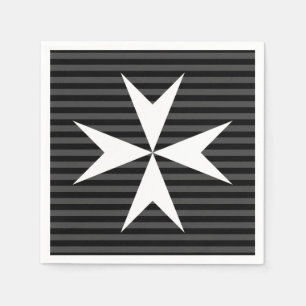 Mediaeval white cross Order of St John (UK) Napkin