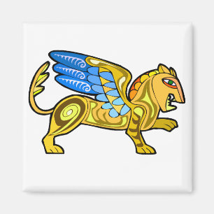 Mediaeval Winged Lion Gryphon Magnet
