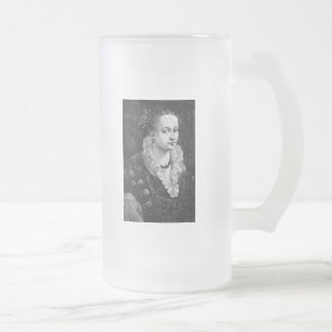 Mediaeval Woman Frosted Glass Beer Mug