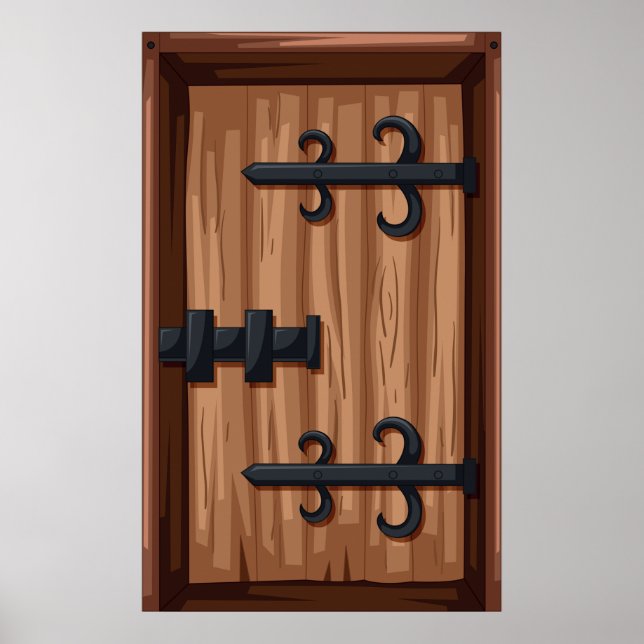Mediaeval Wooden Door Poster (Front)