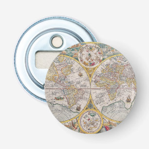Mediaeval World Map From 1525 Bottle Opener