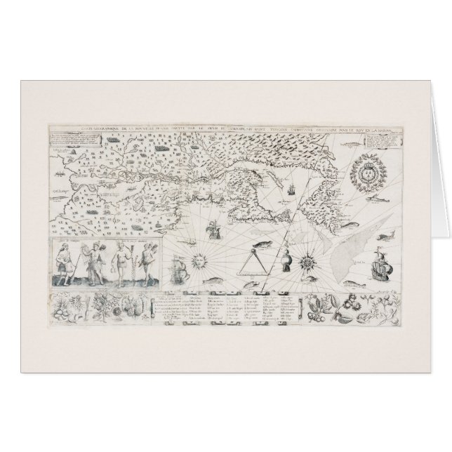 Mediaeval World map Quebec Nouvelle-France America (Front Horizontal)