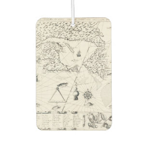 Mediaeval World map Quebec Nouvelle-France America Car Air Freshener