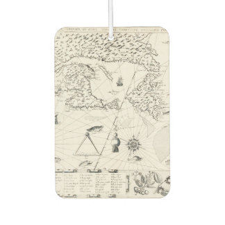 Mediaeval World map Quebec Nouvelle-France America Car Air Freshener