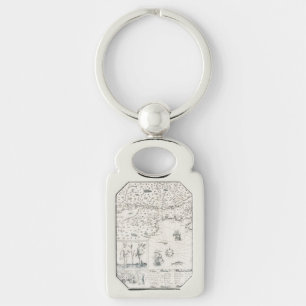 Mediaeval World map Quebec Nouvelle-France America Key Ring