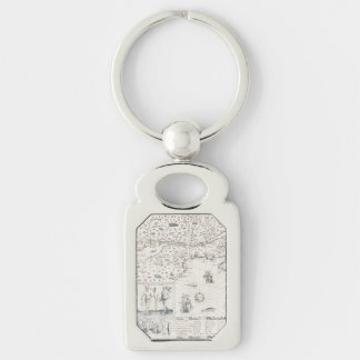 Mediaeval World map Quebec Nouvelle-France America Key Ring