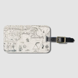Mediaeval World map Quebec Nouvelle-France America Luggage Tag
