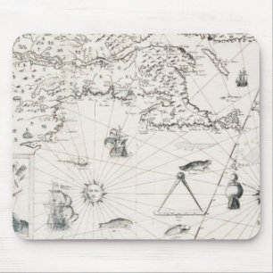 Mediaeval World map Quebec Nouvelle-France America Mouse Mat