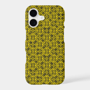 Mediaeval Yellow Black Lilies Romanesque Pattern