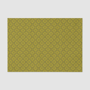 Mediaeval Yellow Black Lilies Romanesque Pattern Tissue Paper