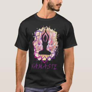 Mediation lotus seat lotus flower namaste geometry T-Shirt