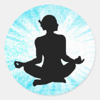 Mediation Zen Woman Black and Blue Sunburst
