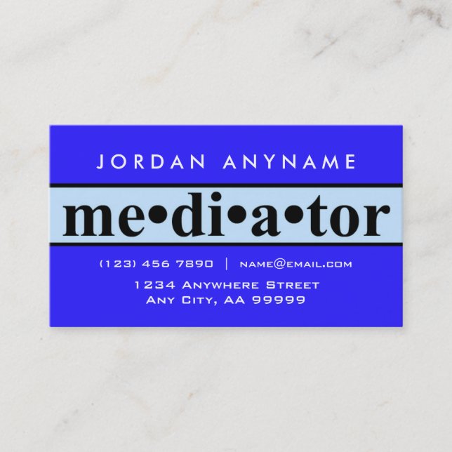 Mediator Blue Stripe Business Card (Front)