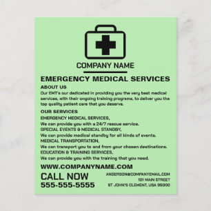 Medic Bag Design, EMT, Paramedic Advertising Flyer