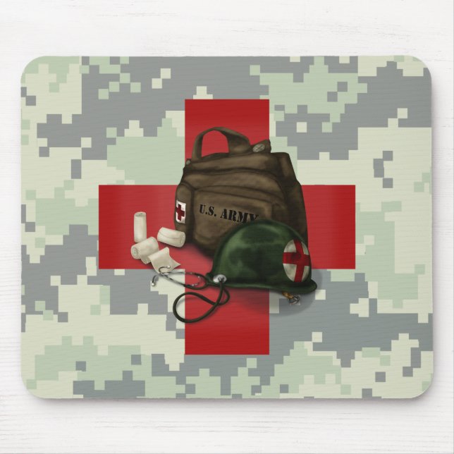Medic Cross Camo Mouse Mat (Front)