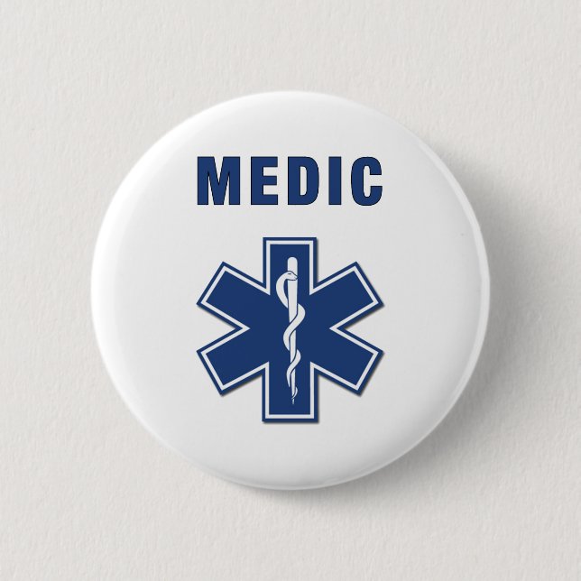 Medic Star of Life 6 Cm Round Badge (Front)
