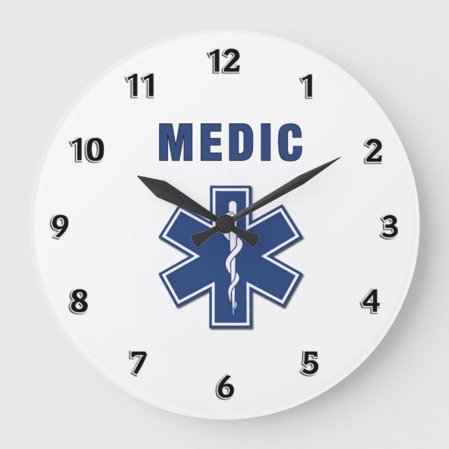 Medic Star Of Life Large Clock (Front)