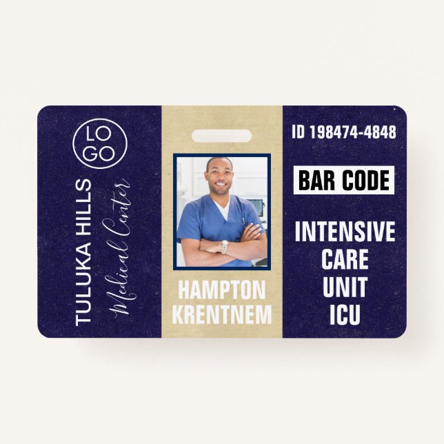 Medica Photo ID Dark Blues ID Badge (Front)