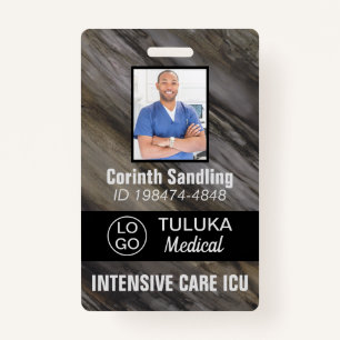 Medica Photo ID Grey Brown Black Inks ID Badge
