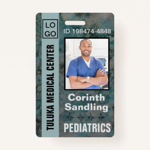 Medica Photo ID Painterly in Blues ID Badge