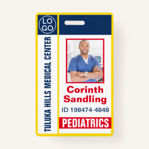 Medica Photo ID Red White and Blue ID Badge