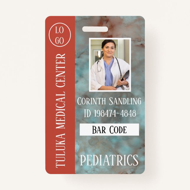 Medica Photo ID Soft Blue Inks ID Badge (Front)
